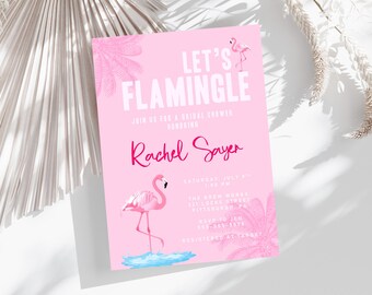 Let's Flamingle Bridal Shower Invitation, Flamingo Bridal Shower, Flamingle Bridal Shower, Tropical Bridal Shower, Destination Wedding, Boho
