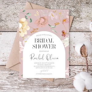 Boho Bridal Shower 5x7 Invito, Invito stampabile, Bellissimo invito, Carino, Estate, Primavera, Invito ai fiori selvatici, Invito floreale