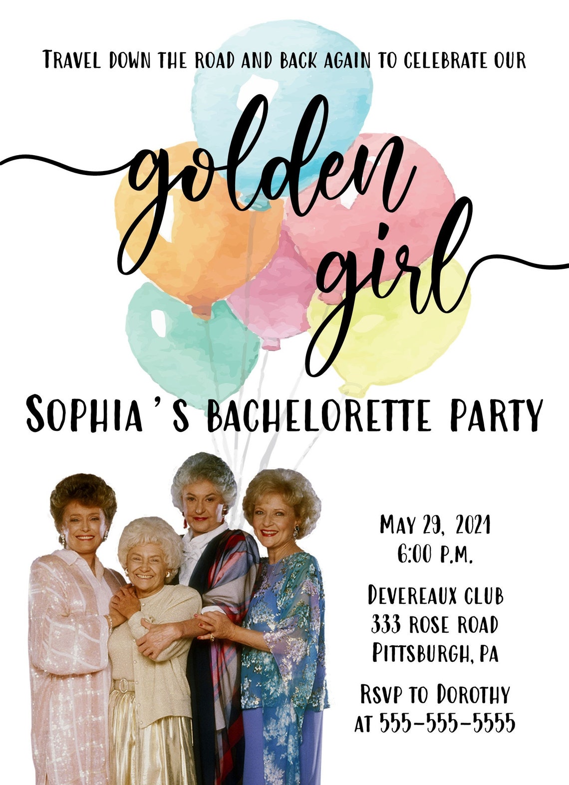 Golden Girls Party Invitation 5x7 Invitation imprimable Etsy France