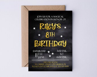 Magical Birthday 5x7 Invitation, Printable Invitation, Magical Birthday, Wizard Invitation, Wizard Invite, Wizard Birthday, Magic Invite