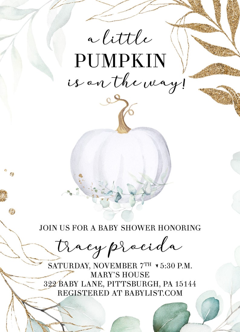 Fall Baby Shower Invitation Printable Invitation Pumpkin - Etsy