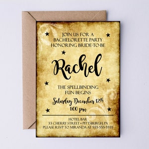Magical Bachelorette Party Invitation, Magic Bridal Shower, Wizard Bridal Shower, Wizard Bachelorette Party, Fun, Cute, Creative, Universal