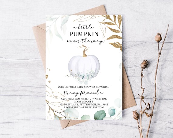 Fall Baby Shower Invitation Printable Invitation Pumpkin - Etsy