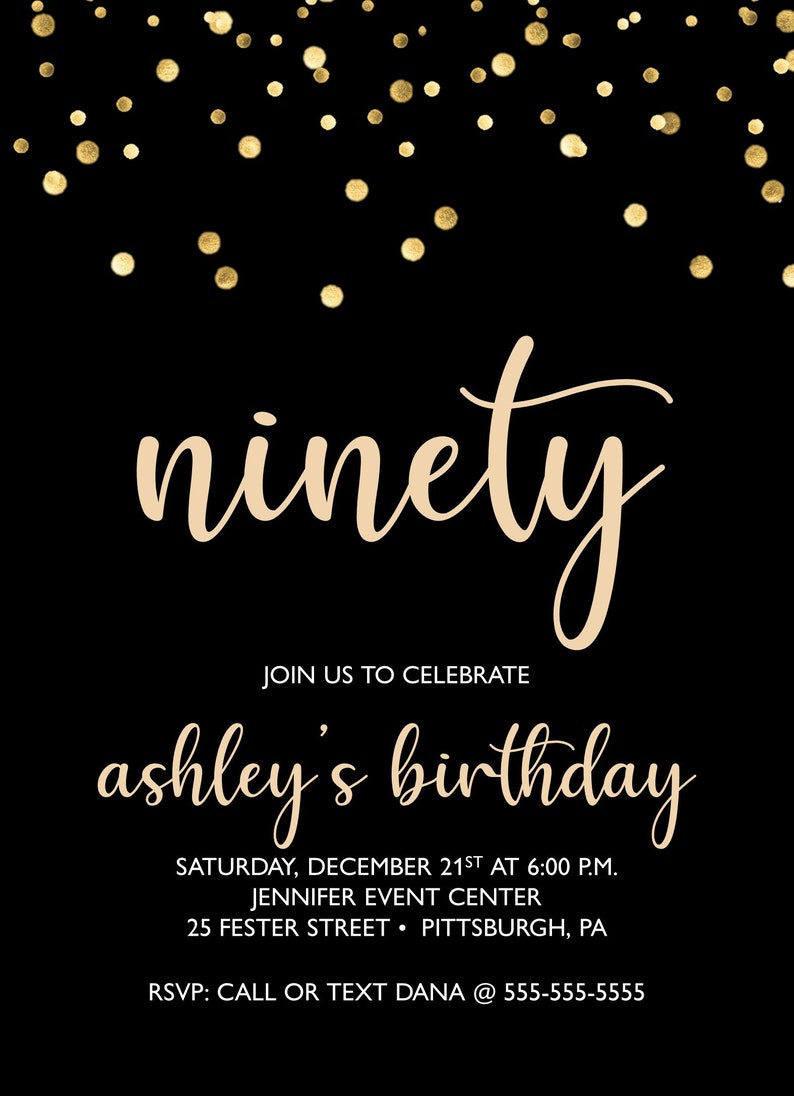 Milestone Birthday Invite, Printable Invitation, First, Twenty, Thirty ...