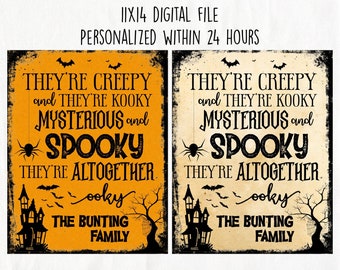 Halloween Decoration Sign (11x14), Printable Halloween, The Addams Family, Funny Halloween, Cute Halloween, Spooky Halloween, Decoration