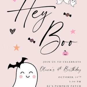 Halloween Birthday 5x7 Invitation, Printable Invitation, Girl ...