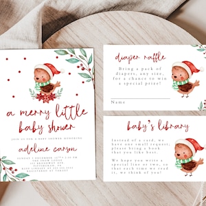 Invitation de douche de bébé de Santa, Invitation imprimable, douche de bébé de vacances, douche de bébé de Noël, douche de bébé de vacances, moderne, Boho, Santa