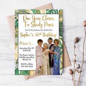 Golden Girls Party Invitation 5x7, Printable Invitation, Funny Invitation, Cute Invitation, Womans Birthday, Fun Invitation, 50th Birthday