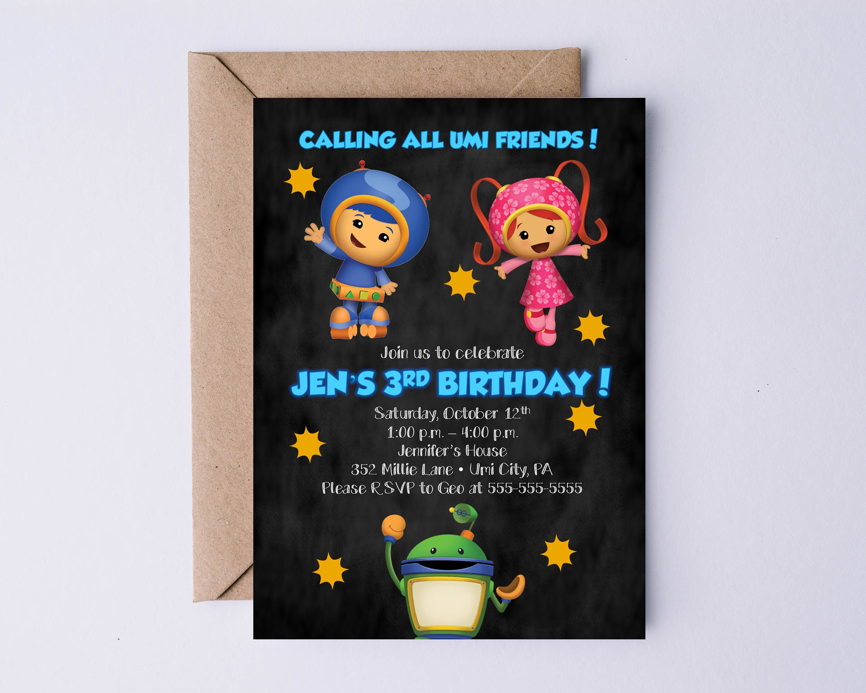 Team Umizoomi Invitations