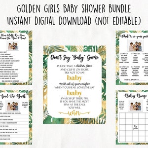 Golden Girls Baby Shower Game Bundle (4 5x7 Games and 8x10 Game) Printable Games, Golden Girls Shower, Fun Shower Games