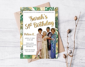 Golden Girls Party Invitation 5x7, Printable Invitation, Funny Invitation, Cute Invitation, Womans Birthday, Bridal Shower, Baby Shower