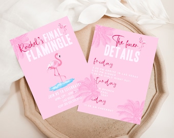 Final Flamingle Bachelorette Weekend Invitation 5x7, Printable Invite, Final Flamingle, Flamingo Invitation, Bachelorette Party Invitation