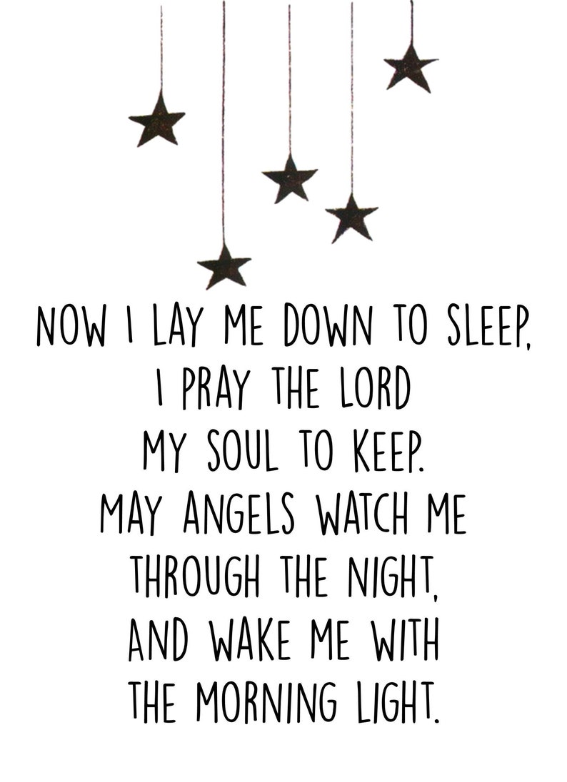 Lay Me Down To Sleep Poem Instant Digital Download Etsy