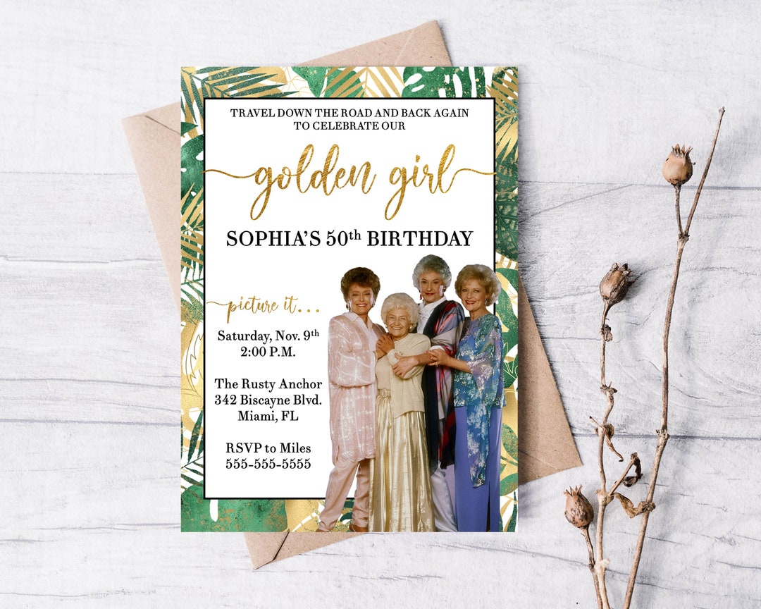 Golden Girls Party Invitation 5x7, Printable Invitation, Funny