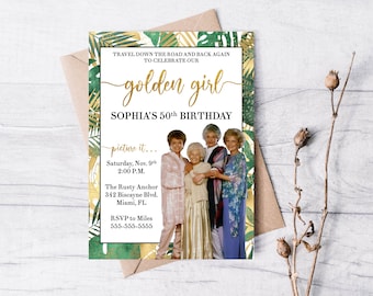 Golden Girls Party Invitation 5x7, Printable Invitation, Funny Invitation, Cute Invitation, Womans Birthday, Bridal Shower, Baby Shower