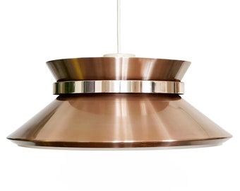 Copper colored aluminium pendant light by Carl Thore for Granhaga Metall. Sweden 1970s