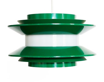 Pendant light "Trava" large green version by Carl Thore for Granhaga Metallindustri. Sweden 1970s.