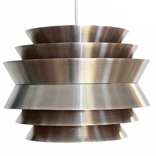 Pendant light "Trava" in brushed aluminum by Carl Thore for Granhaga Metallindustri. Sweden 1960s.