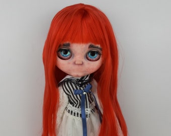 SOLD Blythe doll custom OOAK creepy girl without mouth / horror doll / creepy doll by Alinari