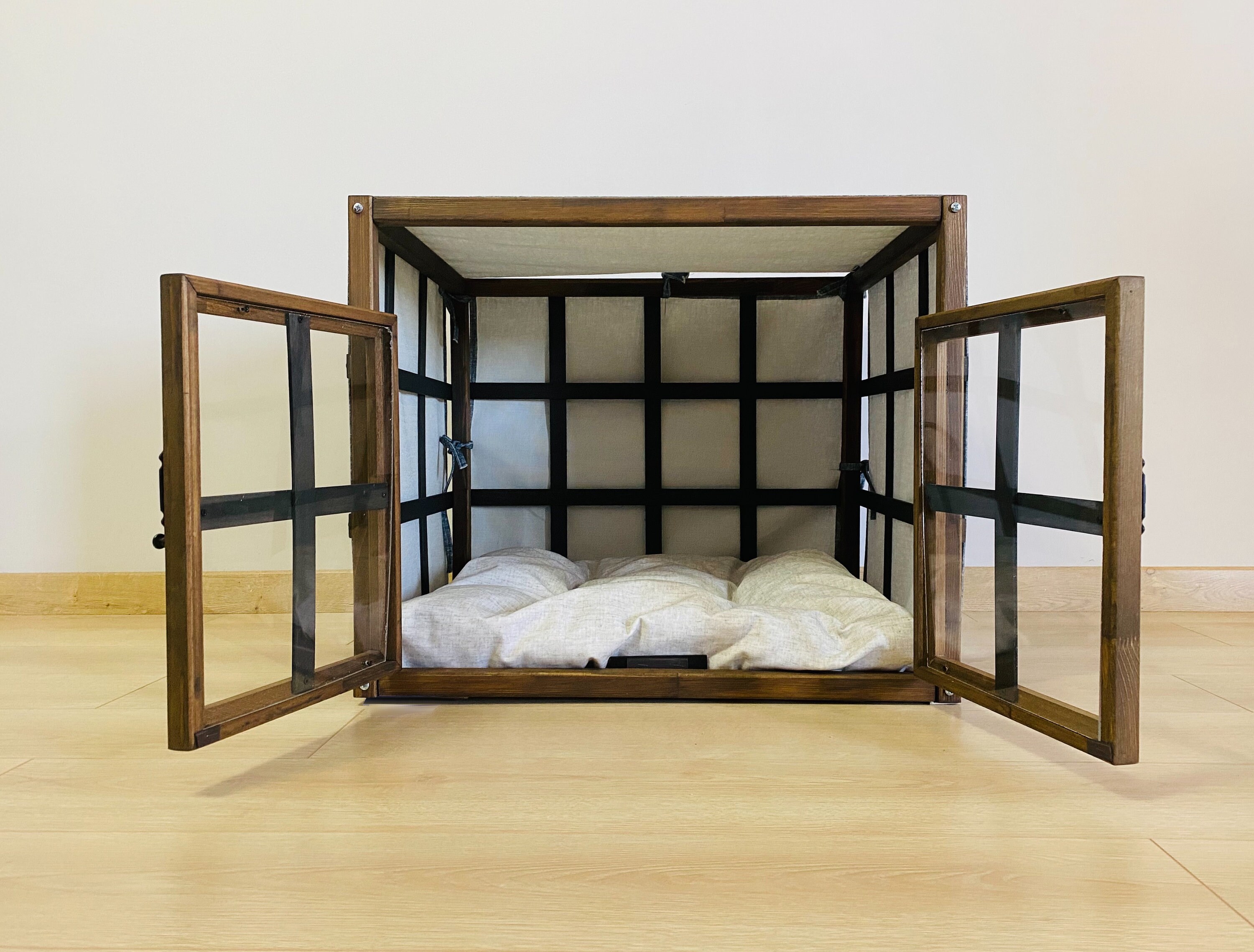 Holz Hund Bett Türen mit Plexiglas Haustier Bett Katze Bett Etsy
