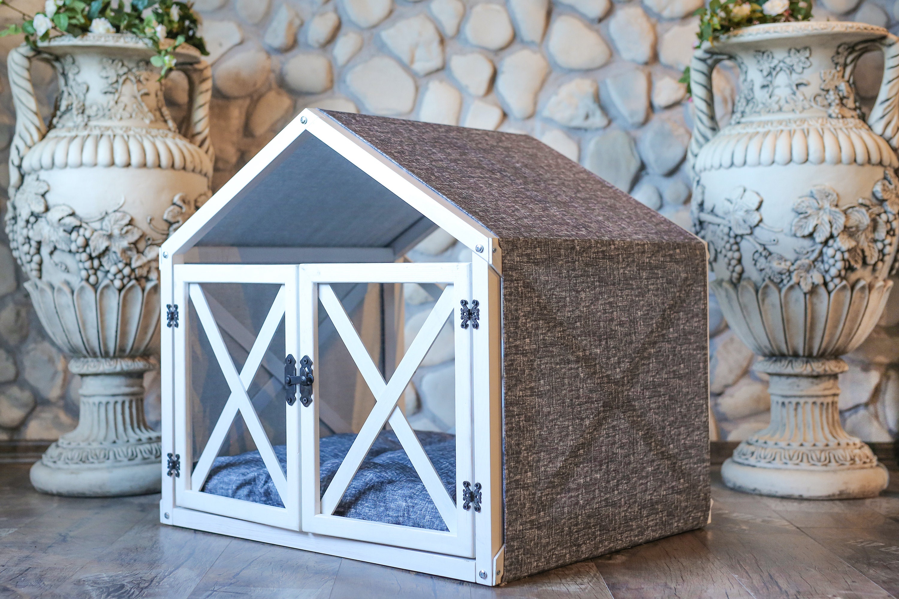 White Dog Bed Indoor Dog House Wood Dog Bed Cat Bed Pet Etsy