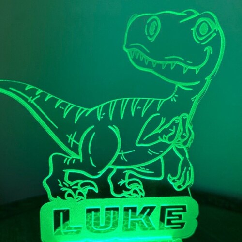 Personalized Dinosaur Night Light Trex Dinosaur 3D Night Etsy