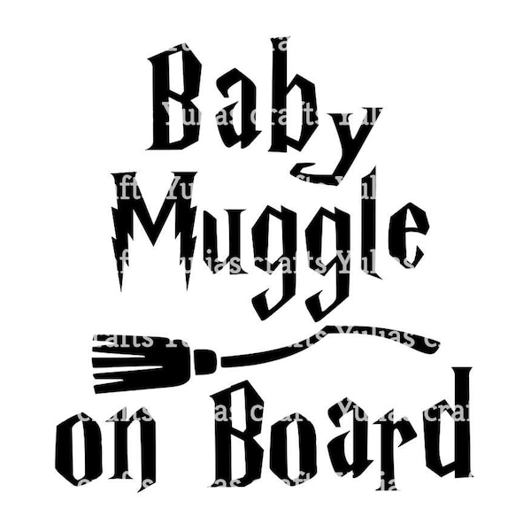 2X Baby Muggle an Bord, Aufkleber, Cricut Datei, Baby Muggle png, Baby Muggle an Bord png, Aufkleber, Plotterdatei, Plotterdatei