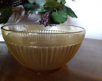 6 1/4"Amber Vertical ridge Bowl Bowl 1930 es Depression Glas