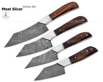 Custom Made Knives Set, Damascus Steel Blade, Anniversary Gift, Birthday Gift, Gift For Mom, Gift For Wife, Mother's Day Gift, Gift For Love