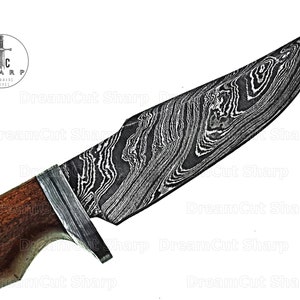 Cuchillo de caza hecho a mano, hoja de acero de Damasco, cuchillo vikingo, regalo de boda, regalo de aniversario, regalo del Día de la Madre imagen 4