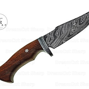 Cuchillo de caza hecho a mano, hoja de acero de Damasco, cuchillo vikingo, regalo de boda, regalo de aniversario, regalo del Día de la Madre imagen 2