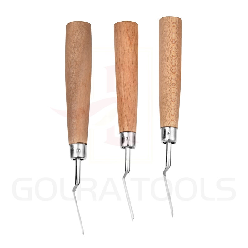 Custom Made Wood Carving Dog Leg Chisel Set of 3pcs Etsy
