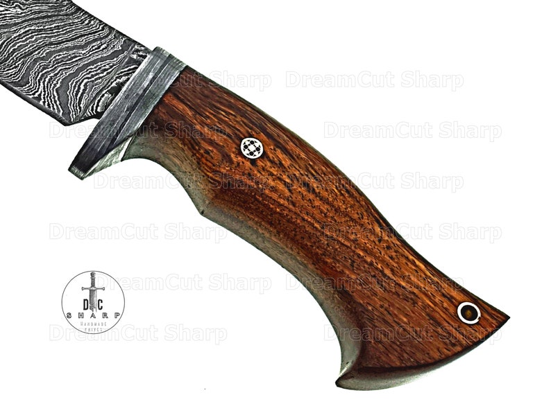Cuchillo de caza hecho a mano, hoja de acero de Damasco, cuchillo vikingo, regalo de boda, regalo de aniversario, regalo del Día de la Madre imagen 5