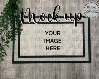 Mockup Two Trafficmaster Racetrack Welcome Door Mat Mockups 