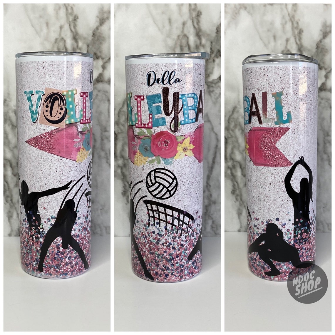 Volleyball sport sublimation tumbler cup sports girls Etsy