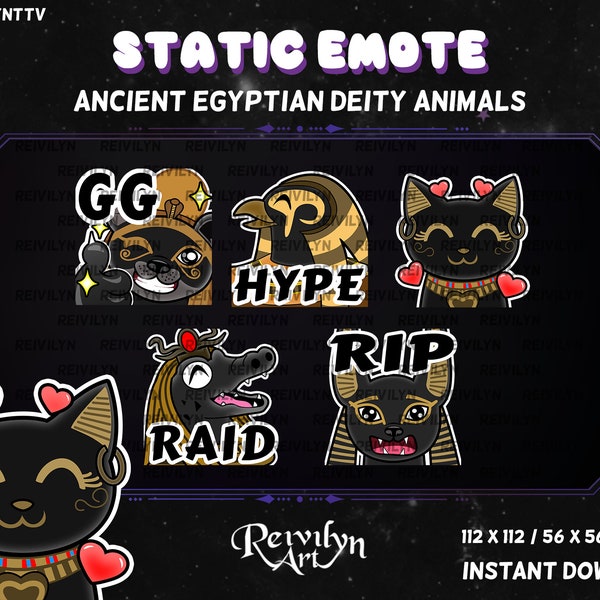 Ancient Egyptian Deity Animal Twitch Emote x5 INSTANT DOWNLOAD