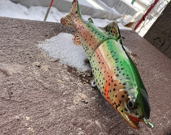 Howell Custom Lures- Fingerling Trout -custom painted fishing lure - Realistic 5" swimbait