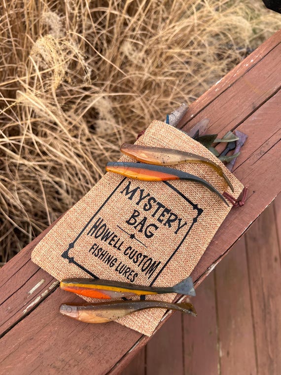 custom printed fishing lure bag Fishing Lure Mystery Bag: Custom Hand Poured Jerkbait - Gift for Angler