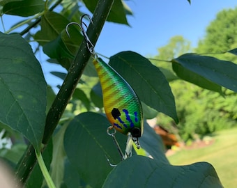 Handmade Custom Painted Fishing Lure - Chartreuse Gill - HCL