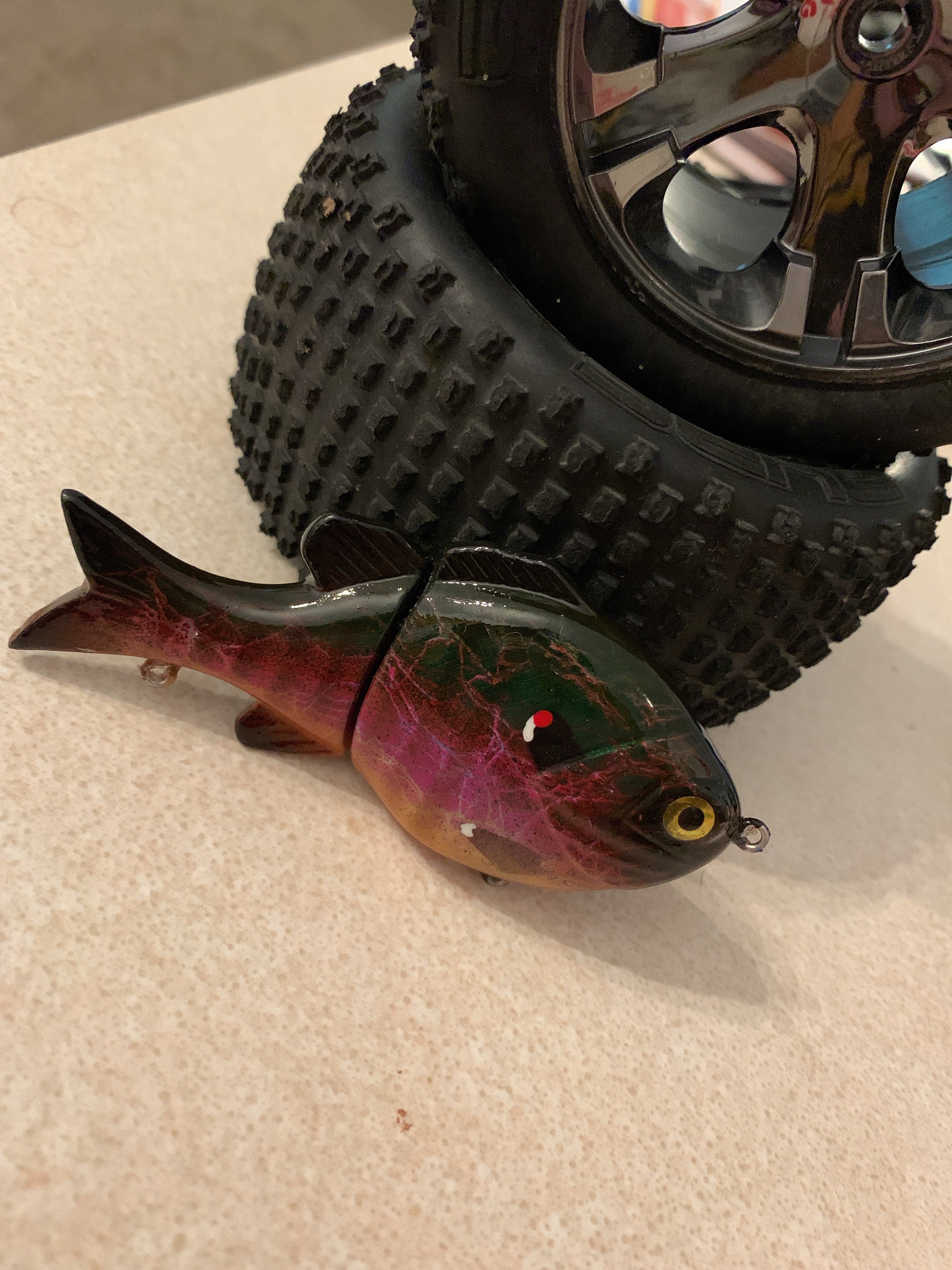 Howell Custom Lures Pro Strawberry custom Painted Fishing Lure in a 3.5  Swim Bait 
