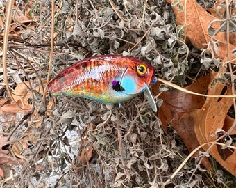 Handmade "Crazy Fire Gill" Fishing Lure: Custom Painted Crankbait