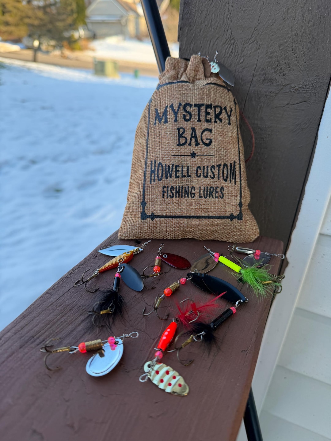 custom fishing lure bags Aquaskinz Large Surf Bag for Surf Casting and Blue. Custom Painted Fishing Lure Mystery