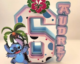 3D number or letters Sttch Decoration Sttch Birthday Party Sttch Girl Sttch Gift letter or number,ttch party decoration 1 to 9, 7 inchheight