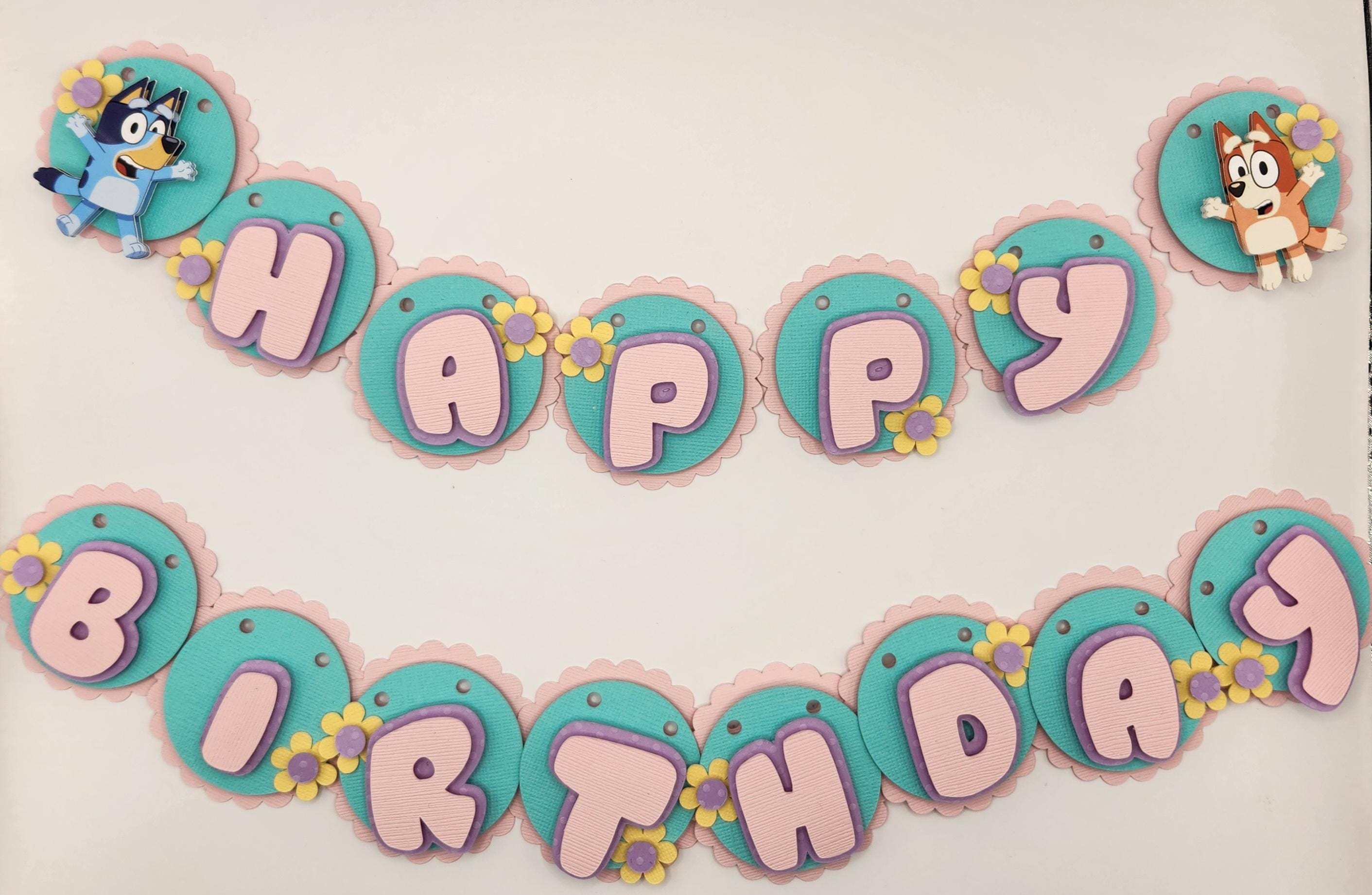 Bluey Birthday Banner – Blue Dog Happy Birthday Garland