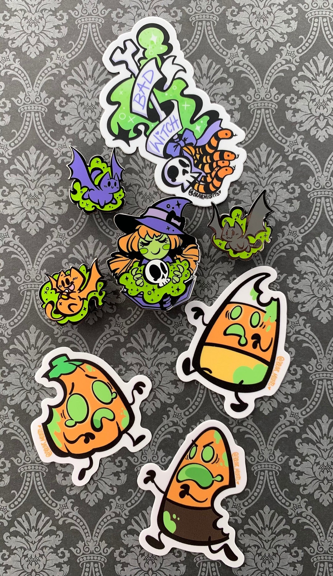Bad Witch - Hard Enamel Pin and Sticker Collection - Halloween Pins - Etsy