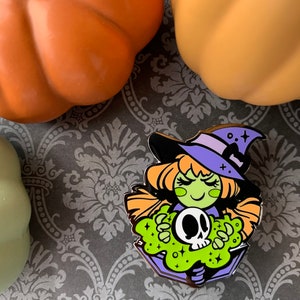 Bad Witch Hard Enamel Pin - Glow in the Dark - Halloween Pin - Etsy