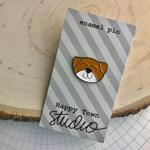 Happy Dog Enamel Pin - Happy Town Studio