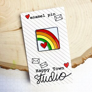 Rainbow Enamel Pin - Happy Town Studio
