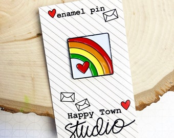 Rainbow Enamel Pin - Happy Town Studio