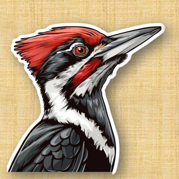 Pileated Woodpecker digital sticker and digital art. Perfect for your digital or paper bird watching book! Perfect gift for bird watchers!